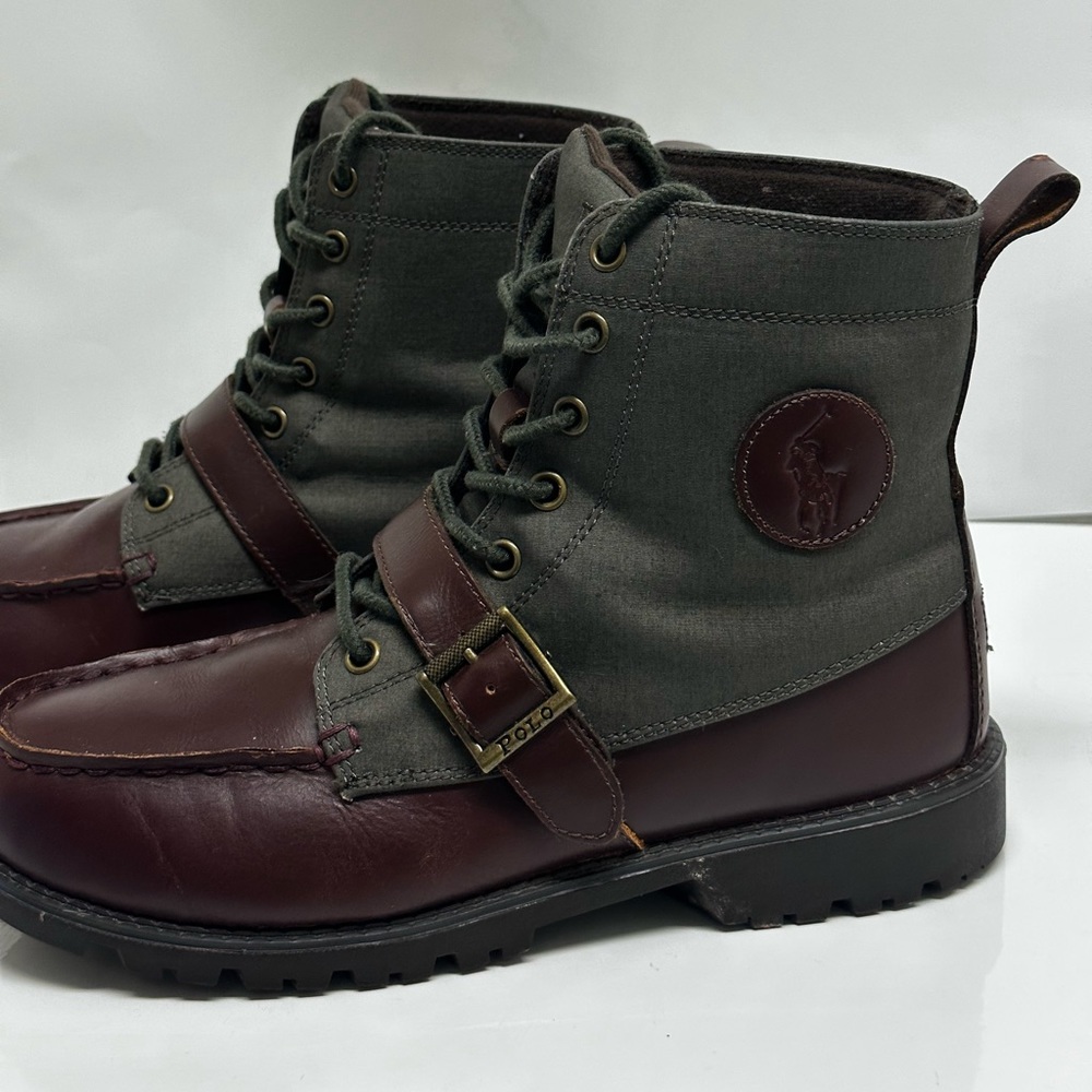 Brown and Olive green Polo boots